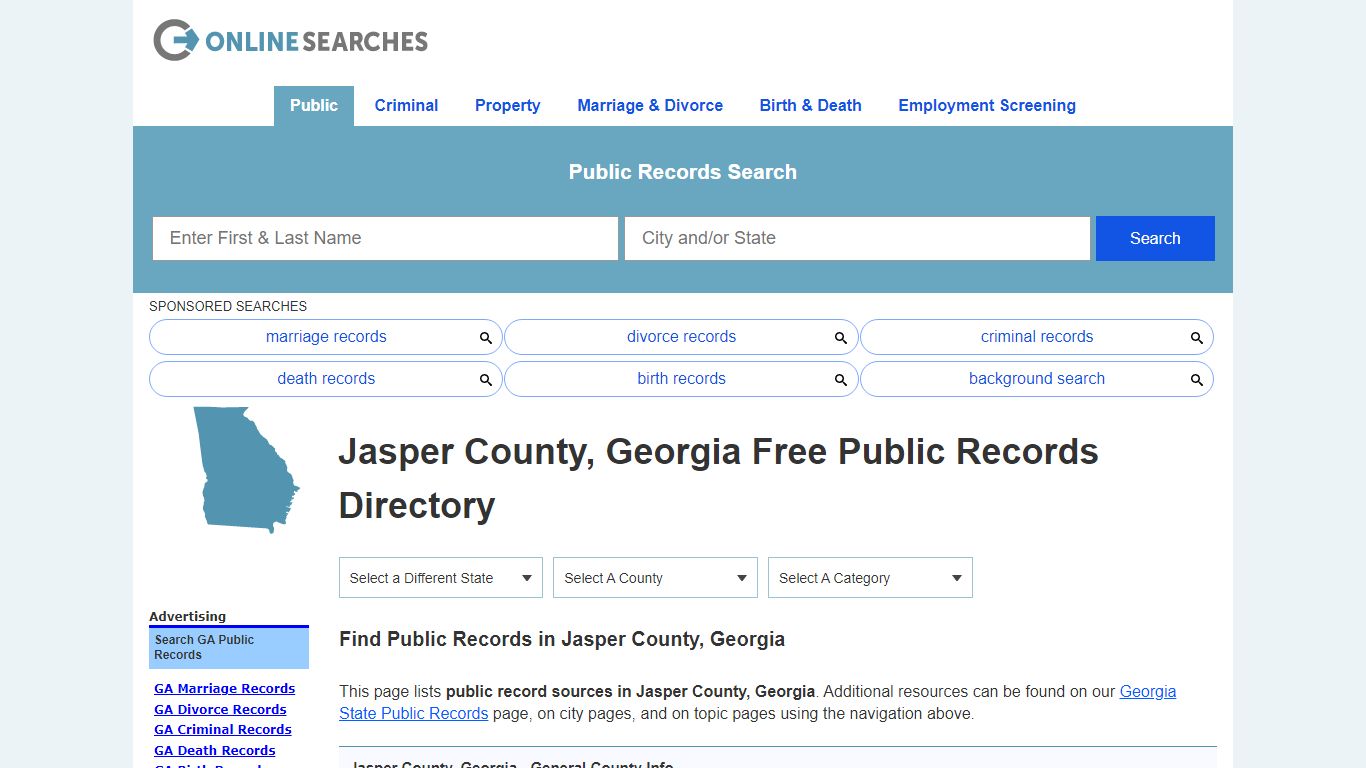 Jasper County, Georgia Public Records Directory