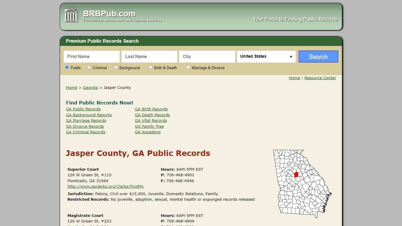 Jasper County Public Records | Search Georgia Government Databases